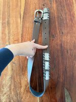 Brauner Ledergürtel mit Schnalle 90 cm Metall Leder braun
