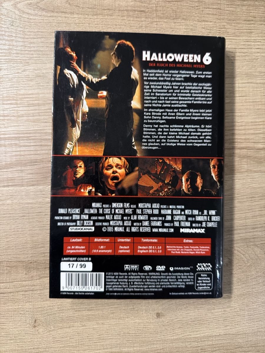 Tutti i DVDs: Halloween 6 (1995) grosse Hartbox DVD – Usato da Hagendorn venduto da masterchieff 1