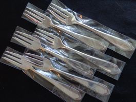 * 6 X FOURCHETTES A GATEAU JEZLER LA FRANCE ARGENT. 800 NEUF
