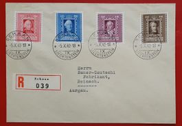 Liechtenstein 1942 - FDC Fürstenbilder, Attest
