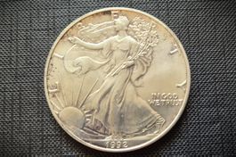 1$ 1992 USA 1Oz. fine Silver