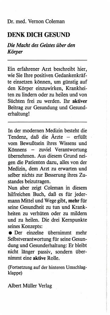 Libri: Denk dich gesund – Nuovo (secondo la descrizione) da Sarnen venduto da Livres 1