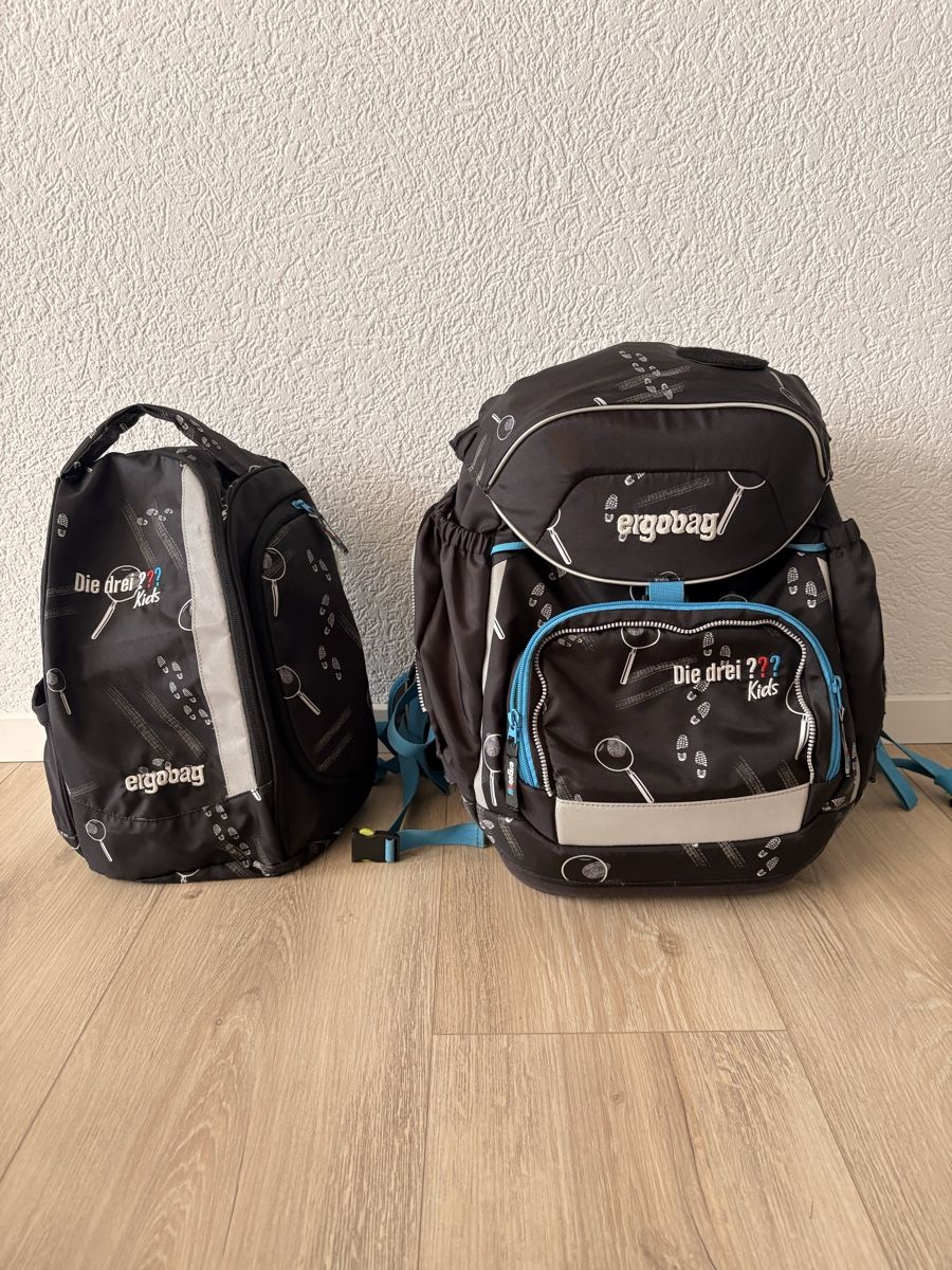 Ergobag Rucksäcke: Ergobag Schulsack-Set die drei Fragezeichen mit Zubehör – Gebraucht aus Sutz von amslm1 1