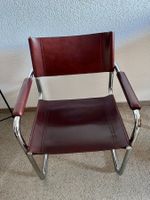 Vintage Freischwinger-Stühle 5 Stück, echtes Leder