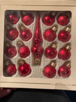 Mini Christbaumkugeln rot - mundgeblasen - neuwertig