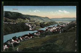 AK Eglisau, Panorama mit Viadukt, 1917