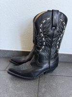 Schwarze Sancho Cowboy Boots, Gr.39, Leder, made in Spain