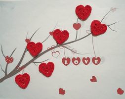 6 Stk Herzen gehäkelt, cœurs crochet, cuori uncinetto 740