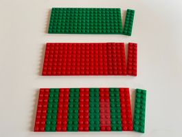 LEGO - 30 - ROT - GRÜNE - ZWEIERPLÄTTLI - 8 X 2 - NOPPEN