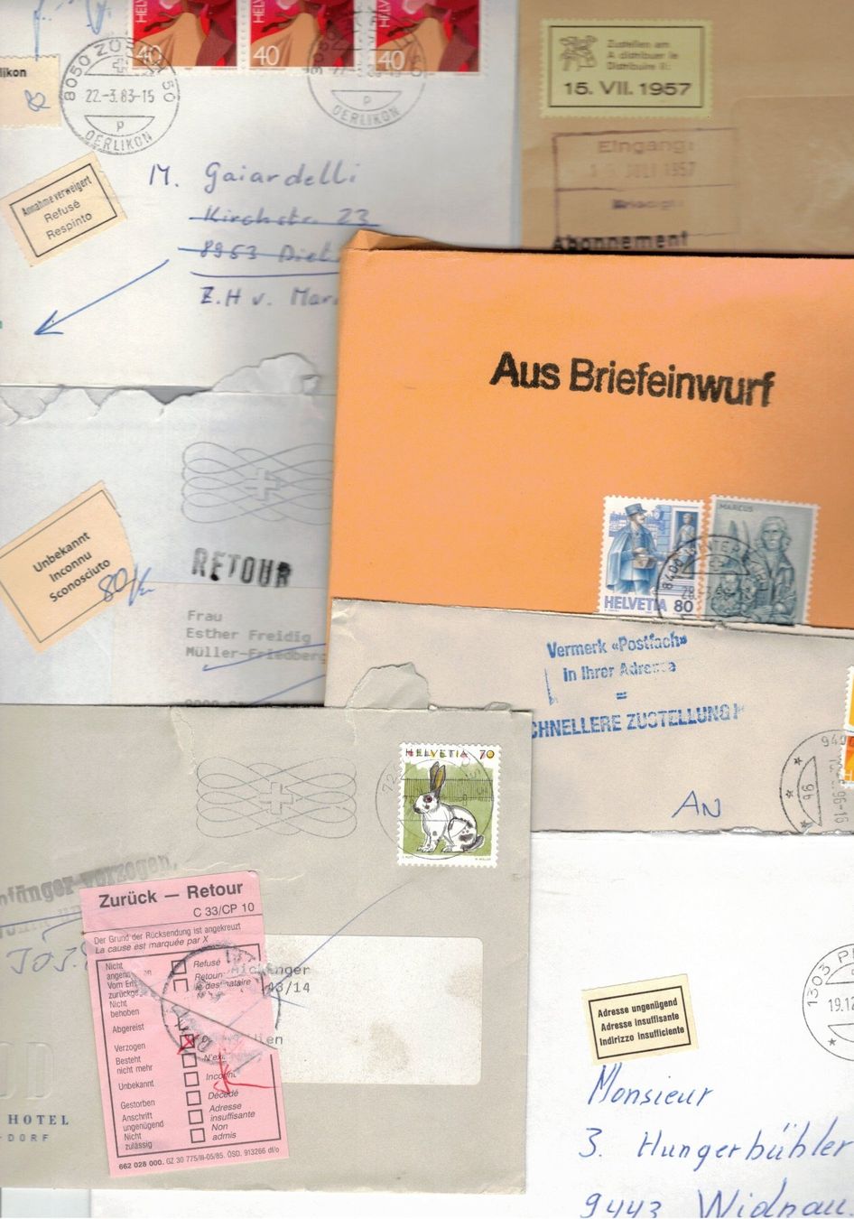 Sticker: Aufkleber der Post Stempel 64 Belege Schnäppchen TOP LOT – Usato da Widnau venduto da Seppl480