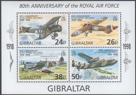 Gibraltar Kleinbogen Jubiläums-Ausgabe Flugzeuge 2.WK **