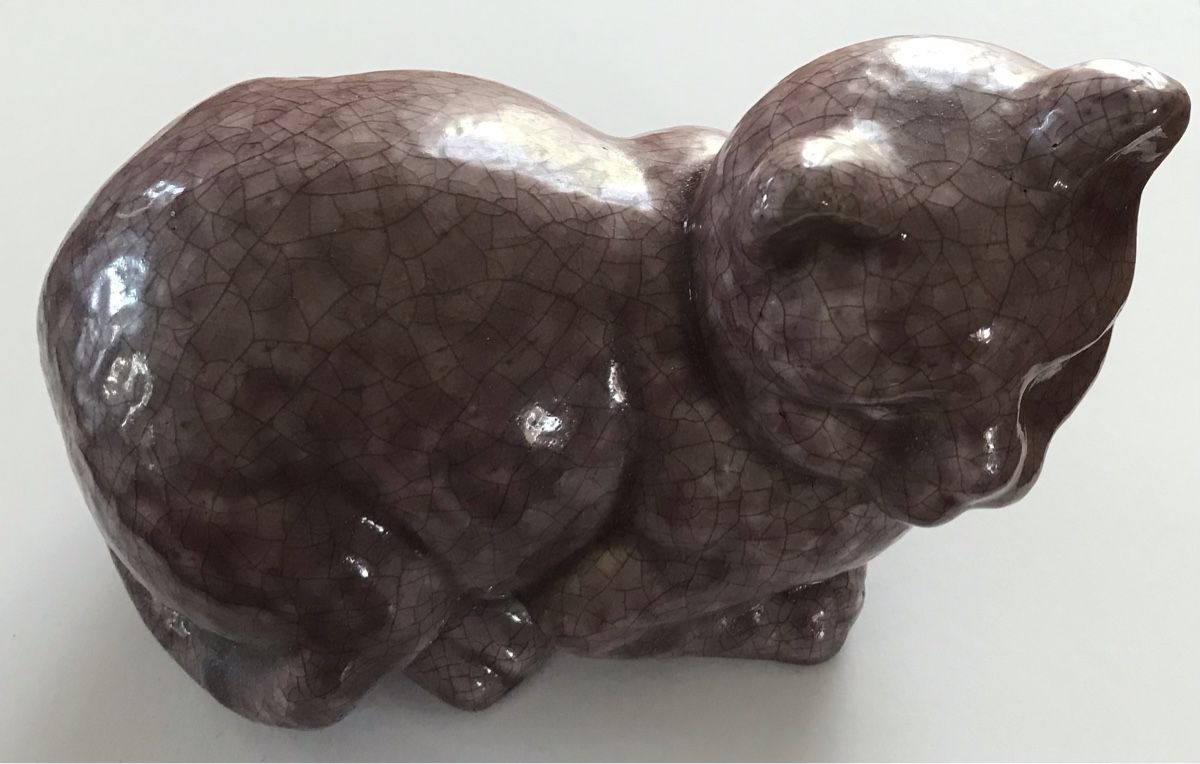 Sculture & Statue: Céramique d’un Chat Craquelé – Usato da Penthaz venduto da Petrus45 4