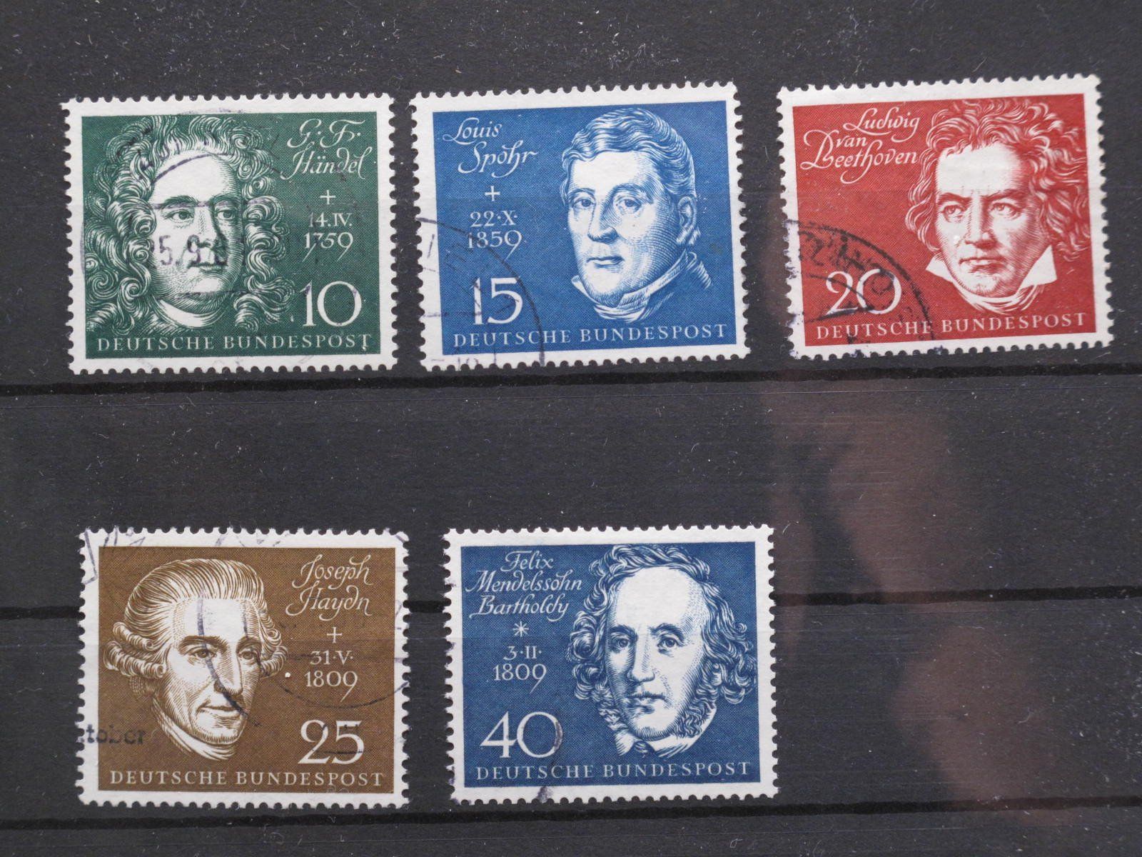 Alle Briefmarken: BRD 1959 Beethoven Halle Einweihung gest. – Gebraucht aus Wil SG von fva01