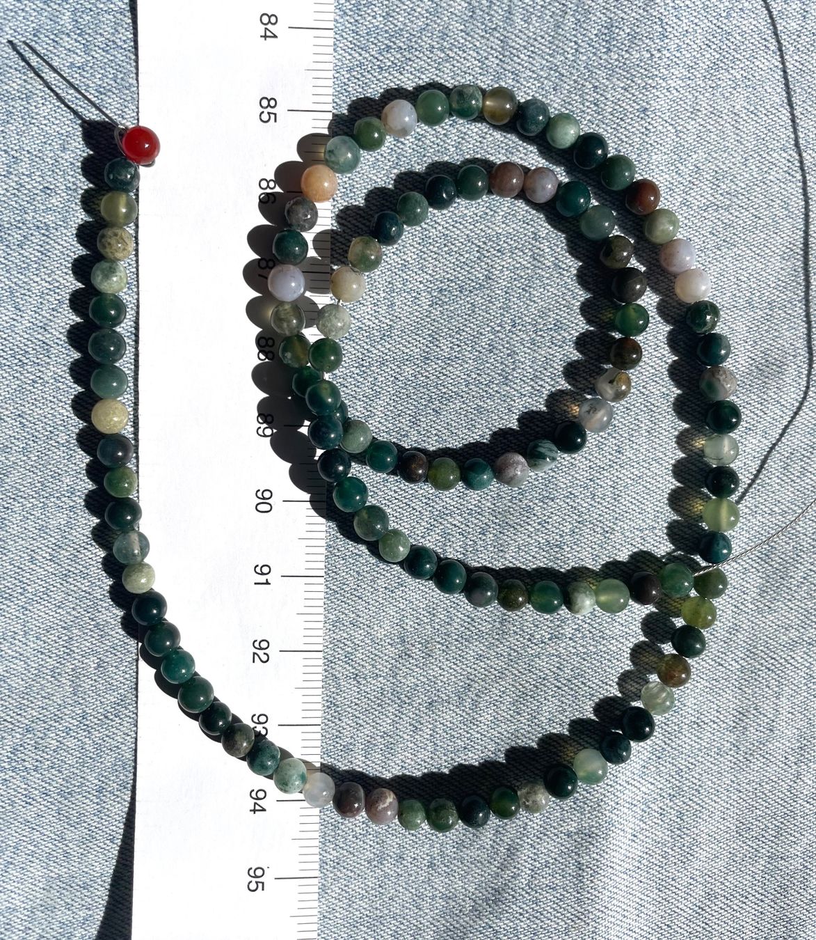 Catenine: Achat grün   4mm    extra lang  46cm    auf Flexdraht – Nuovo e nell'imballaggio originale da Leuggern venduto da gemshow 3