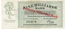 Heidelberg 20 Mrd.Mark Überdruck 20.10.1923 VZ-VZ+