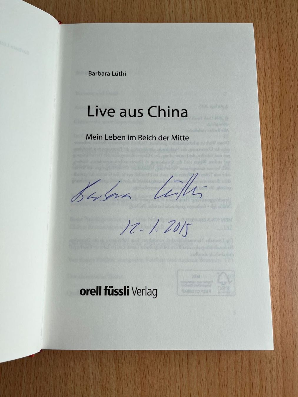 Libri: Signiertes Buch Barbara Lüthi – Usato da Uster venduto da htm1 1