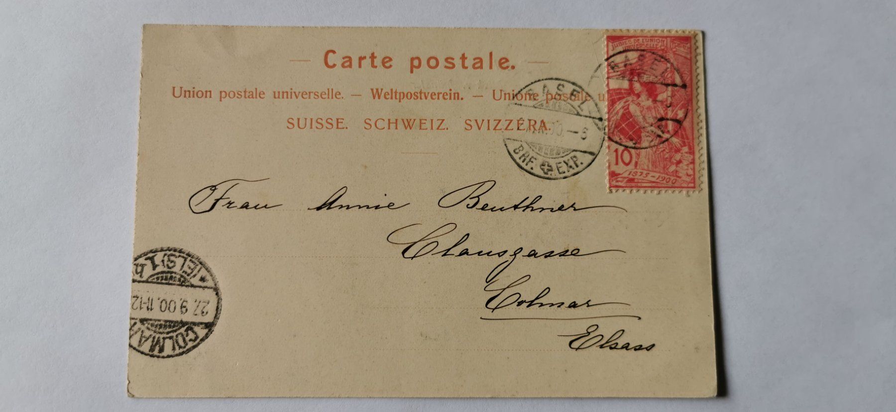 Tutti i francobolli: Carte postale Weltpostverein 1900 – Usato da Aadorf venduto da Chnorli-Furz