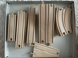 Holzeisenbahn Schienen Holz neuwertig