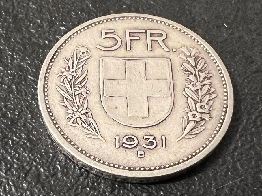 Bague Pièce De Monnaie 5 Francs Suisse En Argent - Coin Ring - AntiqueCoinRings - Neuf Avec Étiquettes