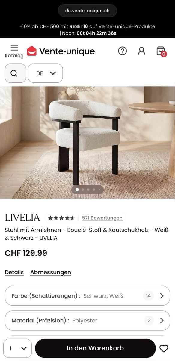 Sedie: 4 Essstühle neu & OVP – Nuovo e nell'imballaggio originale da Dällikon venduto da seko88 7