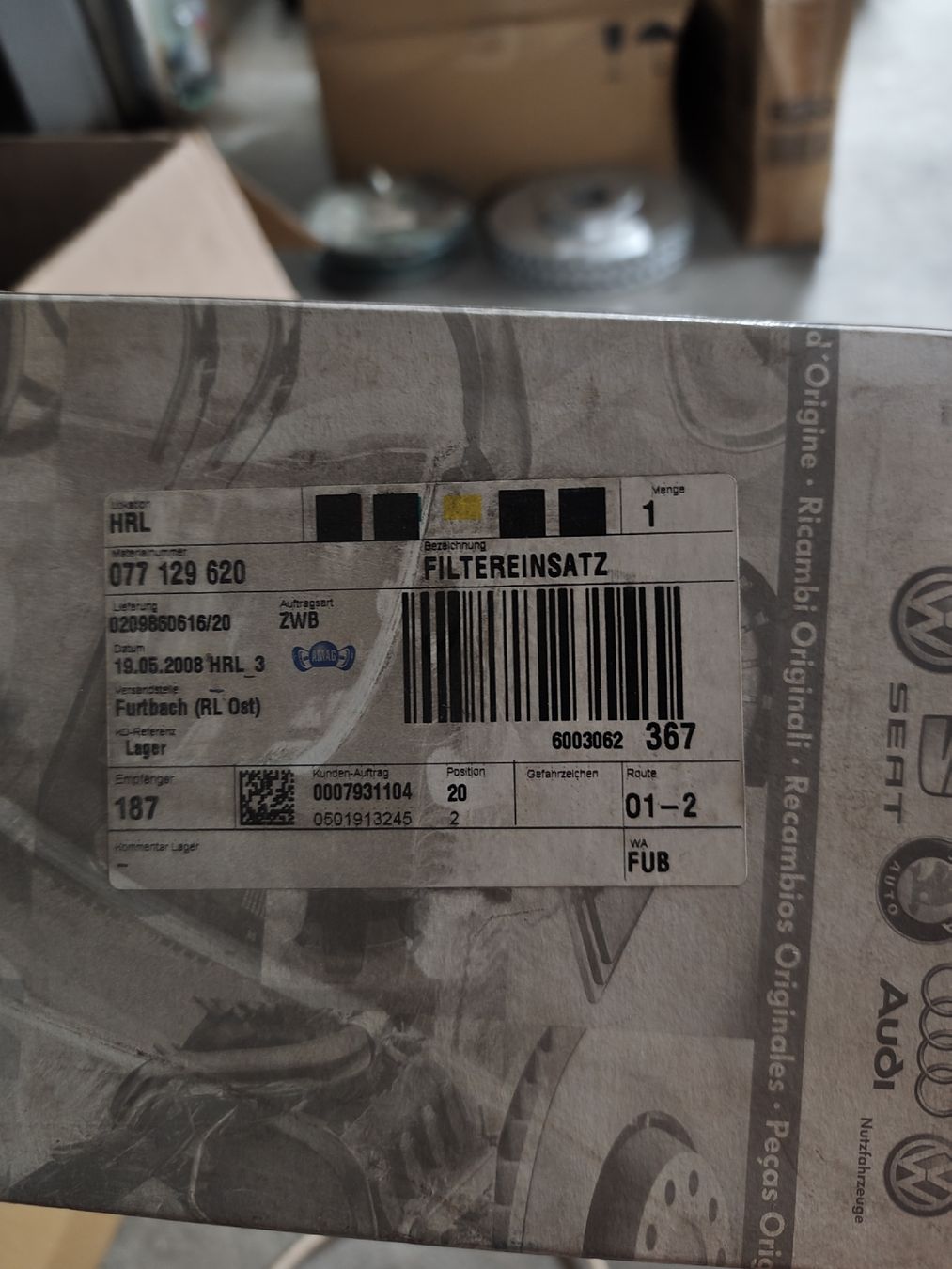 Audi Tutti pezzi di ricambio auto: Luftfilter Audi 100 S4/S6 077 129 620 neu – Nuovo e nell'imballaggio originale da Rebstein venduto da andi322