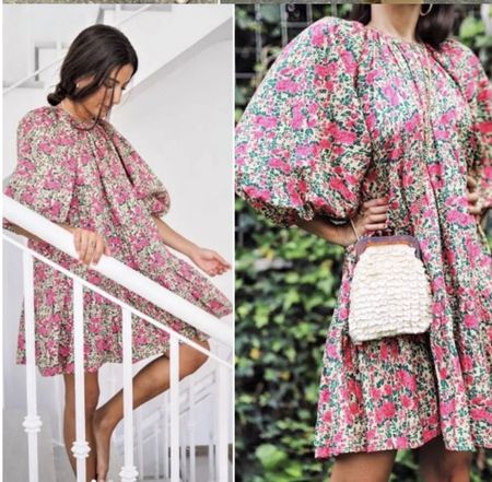 Zara robe fleurie rose et verte, taille XS été!