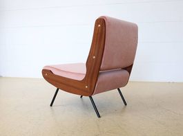 Gianfranco Frattini Lounge Chair Modell 836 Meda | Rosa Samt