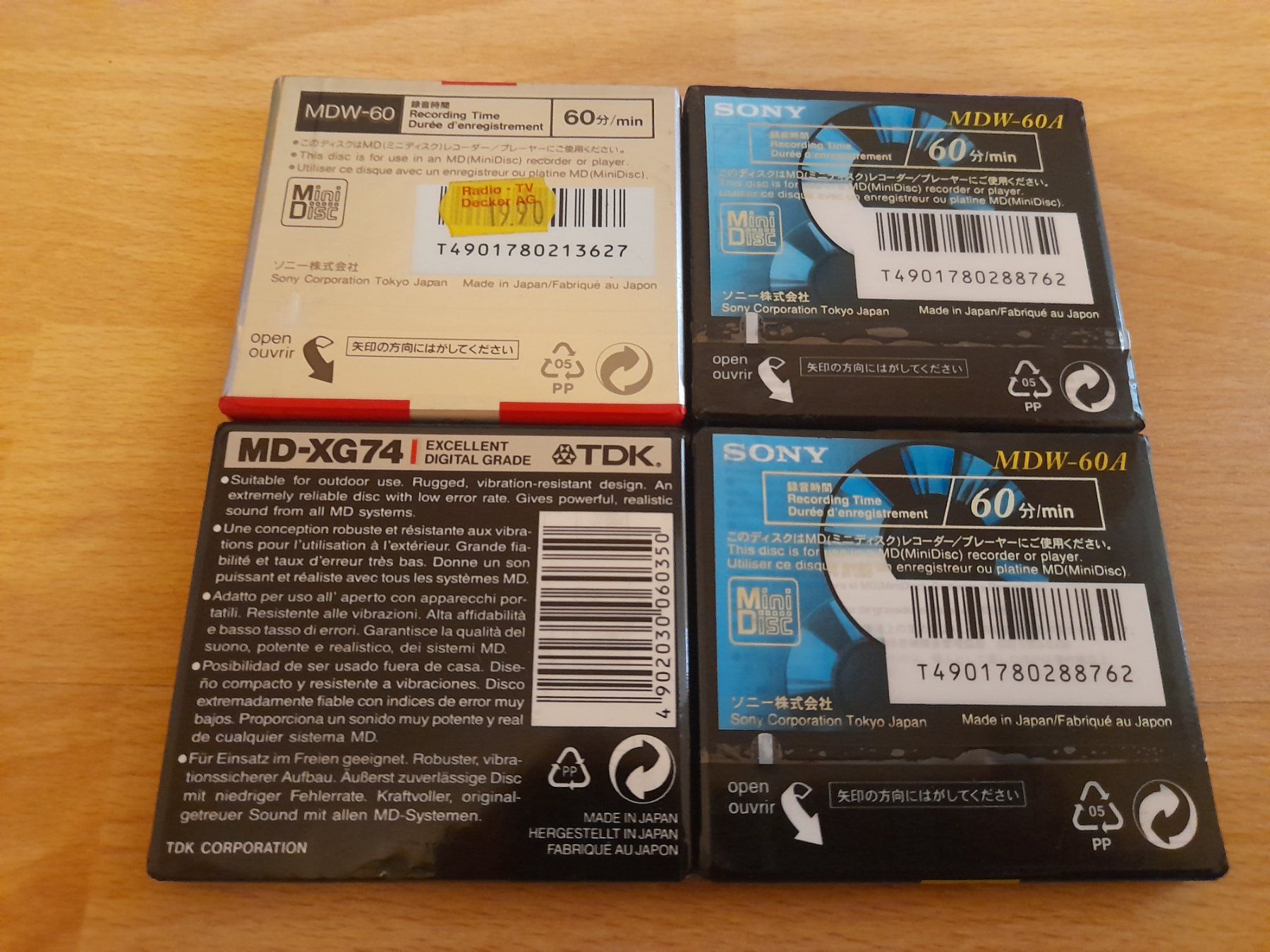 Sony Minidisc: 4 MiniDisc 60 & 74 Minuten OVP – Neu und originalverpackt aus Lustmühle von chevi03 1