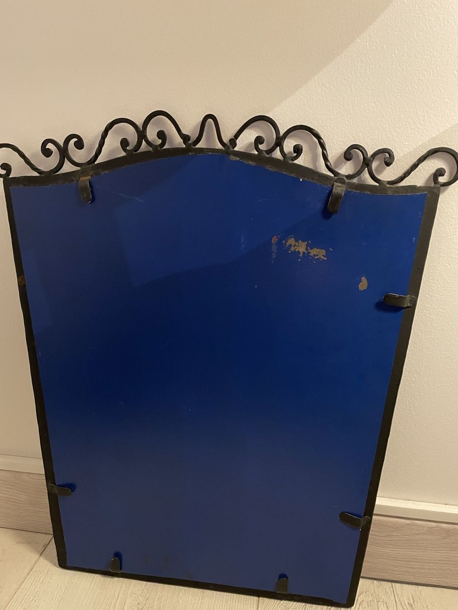 Specchi: Miroir mural vintage en fer forgé noir – Usato da Vallorbe venduto da gtornado80 3