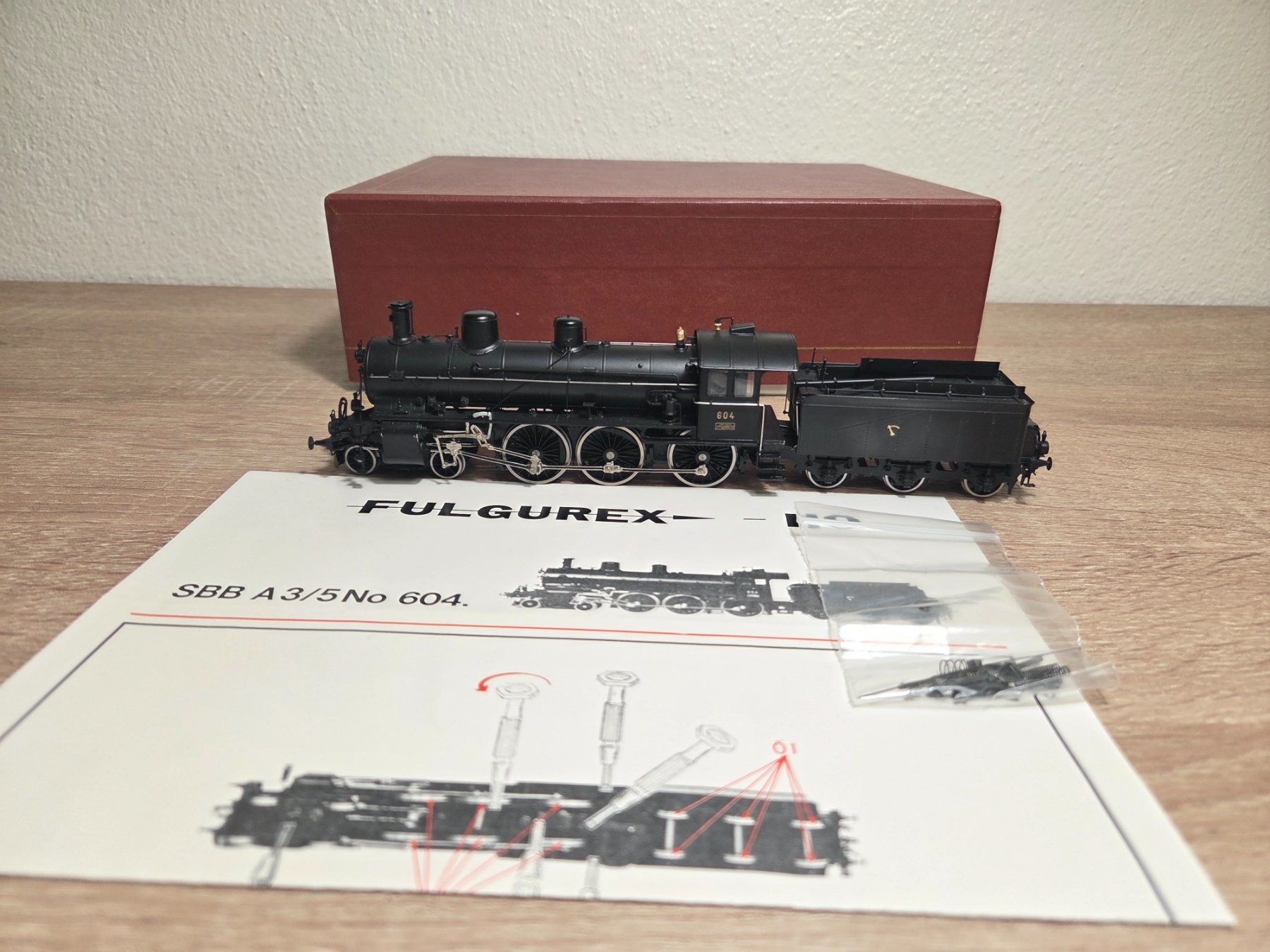 Fulgurex Modellini di ferrovie: Fulgurex Dampflok  A3/5 604 SBB H0 – Usato da St-Aubin-Sauges venduto da Lo_Go 7