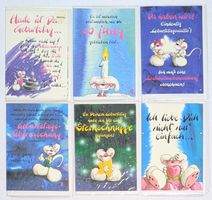6er Set Vintage - Diddl Karte - Karten - Geburtstagskarte