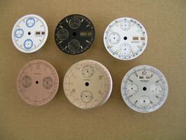 Lot: 6 verschiedene Chrono-Zifferblätter