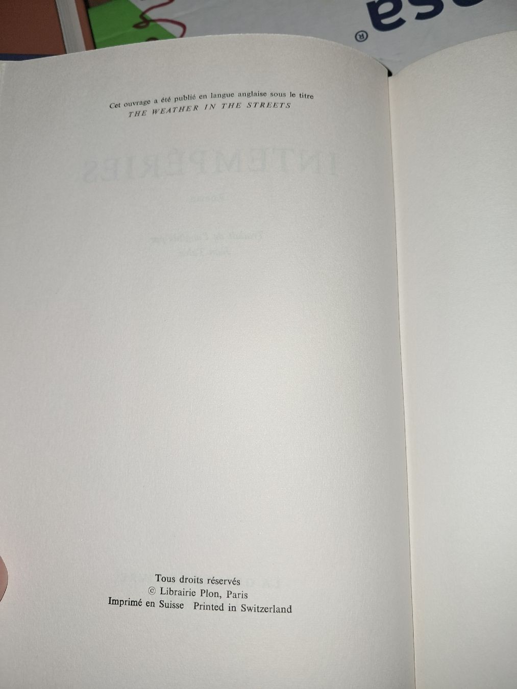 Libri: Intemperies – Usato da Le locle venduto da juliensaran 2