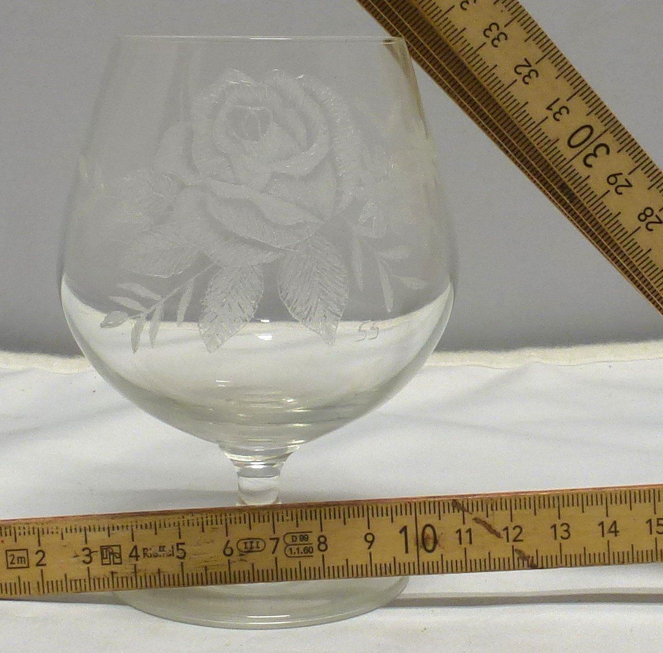 Bicchieri: Cognac-Gläser mit Eingeätzer Rose – Usato da Murgenthal venduto da B.StM