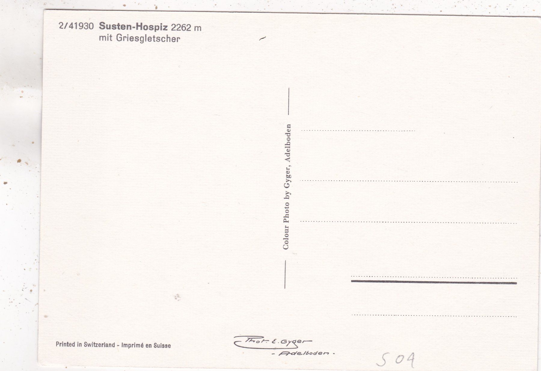 Cartoline postali: Susten Hospiz mit Griesgletscher – Usato da Herisau venduto da Lisegrat2008 1