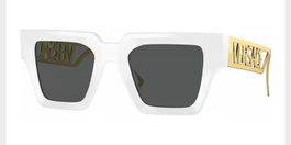 Versace Sonnenbrille Damen, Weisses Gestell Gold, Neu