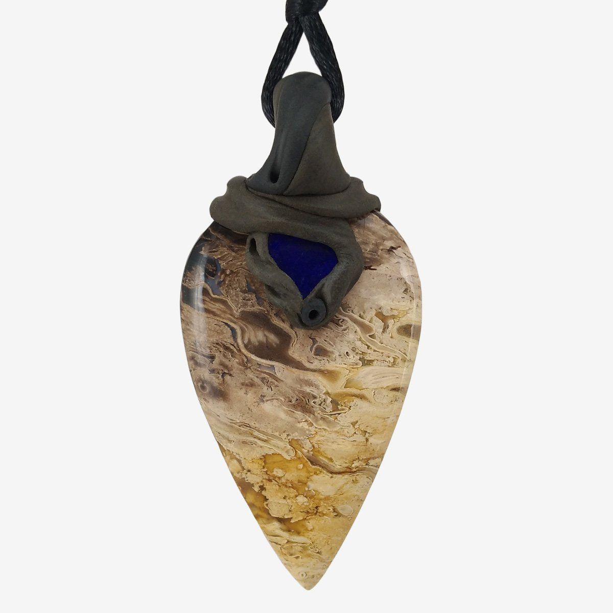 Minerali & Pietre curative: Versteinertes Palmenholz mit Lapislazuli – Nuovo e nell'imballaggio originale da Meilen venduto da BYRD-Design