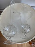Vase mundgeblasen Glas filigran 2 Stück Kugelfisch