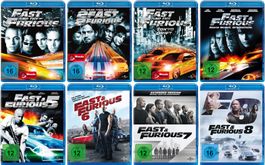 Fast and Furious 1-8 Blu-ray-Collection/Vin Diesel & Family!