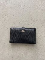 Vintage Echtleder Geldbörse Schwarz 60s/70s – Schlangenoptik