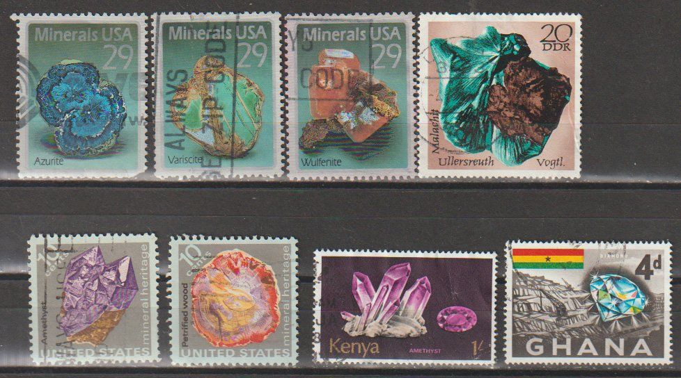 Tutti i francobolli: Timbres-poste Collection Minéraux et gemmes divers DDR US... – Usato da Crans-Montana venduto da kira56