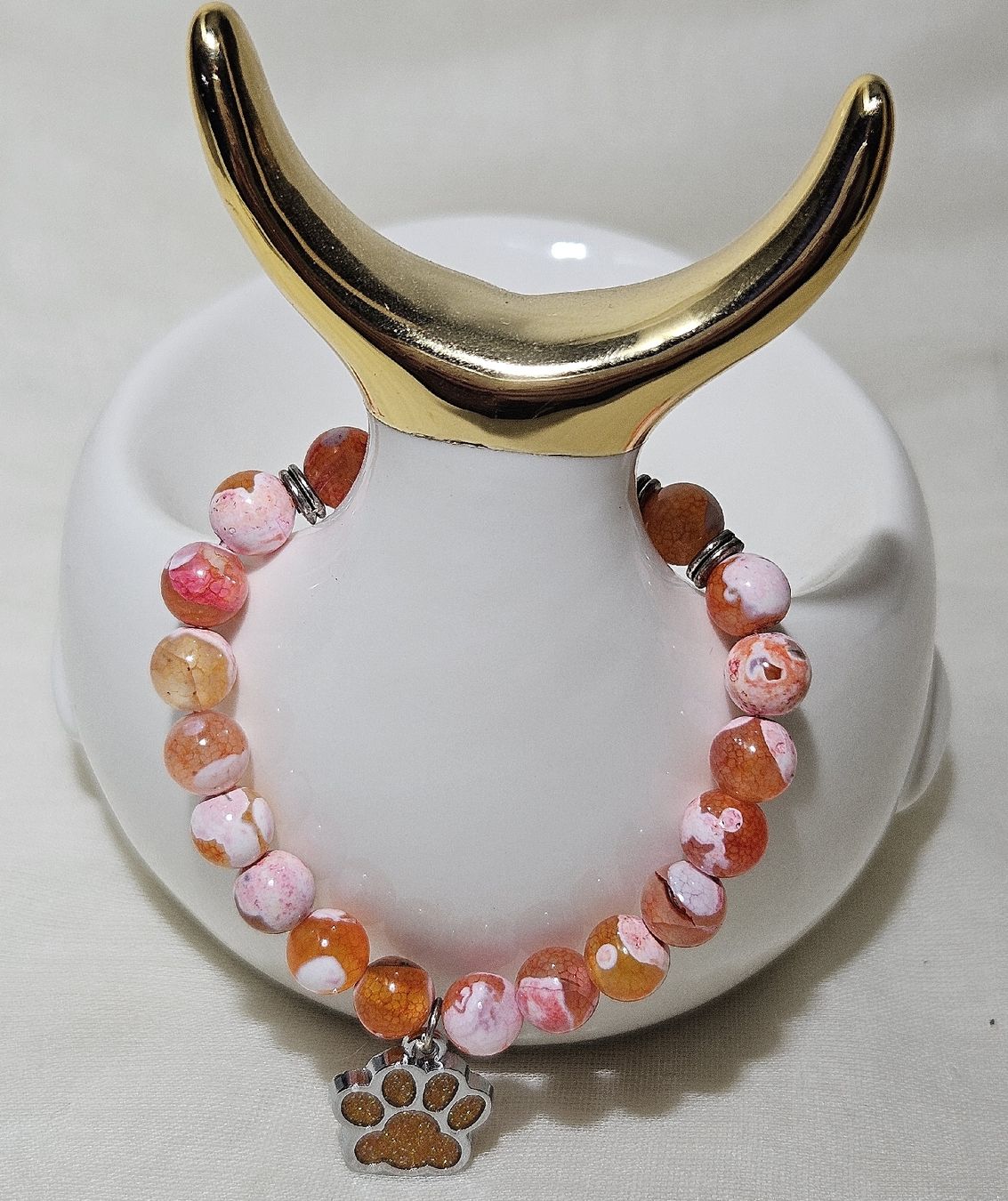 Armbänder & -reifen: orange Pfotenanh.-Armk. - Spendenaktion – Neu (gemäss Beschreibung) aus Unterkulm von Nachtigall 1