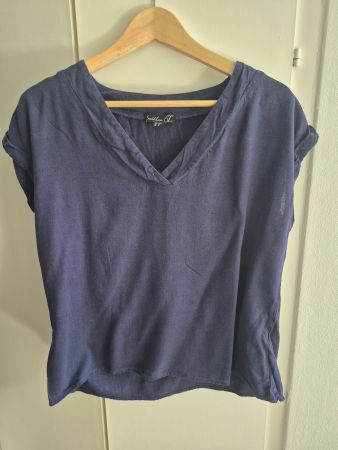 Smashed Lemon Shirt, Gr. M/38, Dunkelblau, Leinen 🌞
