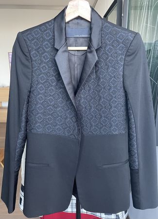 Zara Woman Blazer - Black, Embroidered - Size XS
