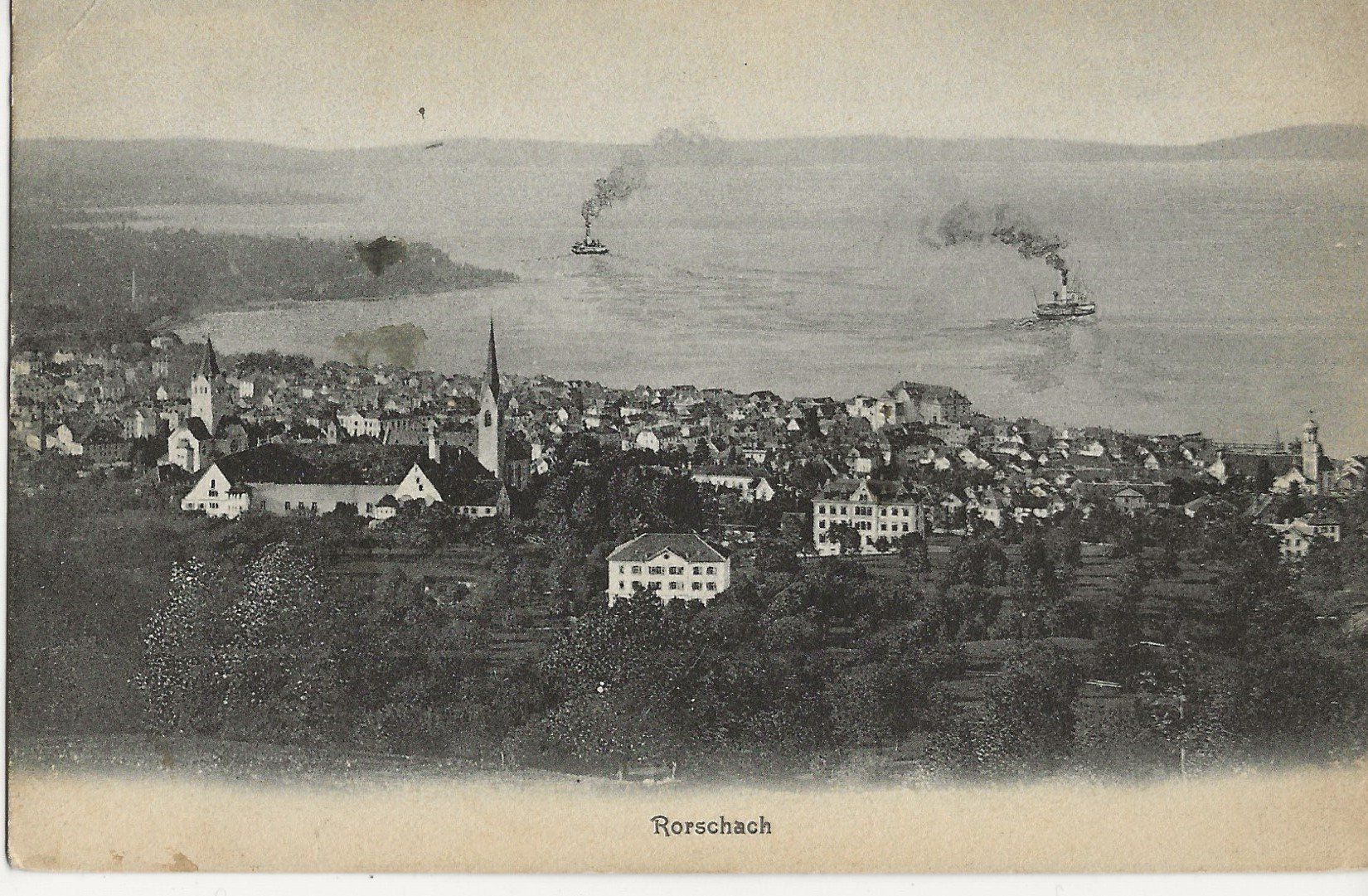 Cartoline postali: Rorschach, 1908 – Usato da Frauenfeld venduto da Merk52