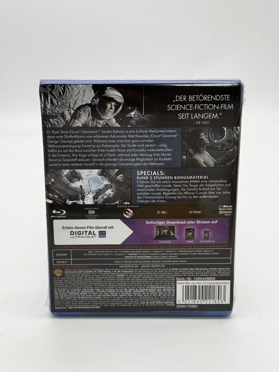 Tutti i DVDs: Gravity | Blu-ray + DIGITAL | Neu & OVP | 7 Oscars Gewinner – Nuovo e nell'imballaggio originale da Kloten venduto da Warehouse81 1