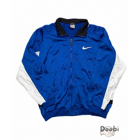 Veste Nike vintage rétro bleu blanc noir – Taille XL / 188