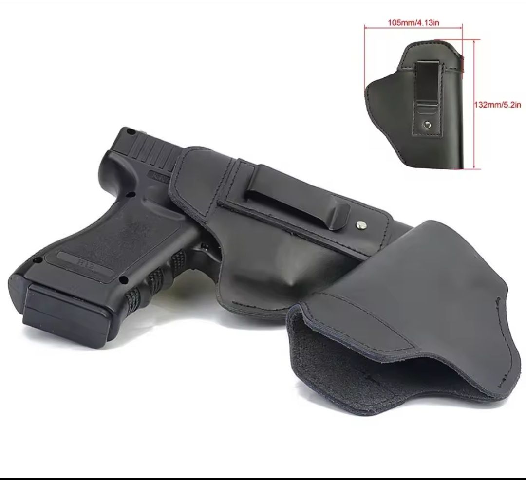 Tiro a segno: Holster aus Leder, Schwarz, Rechtshänder – Nuovo (secondo la descrizione) da Gstaad venduto da Survival007