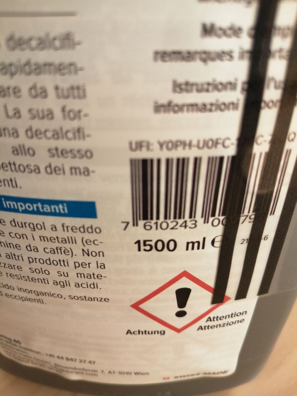Prodotti di pulizia: Durgol Schnellentkalker 1500ml – Nuovo e nell'imballaggio originale da Windisch venduto da mer_6cjk 3