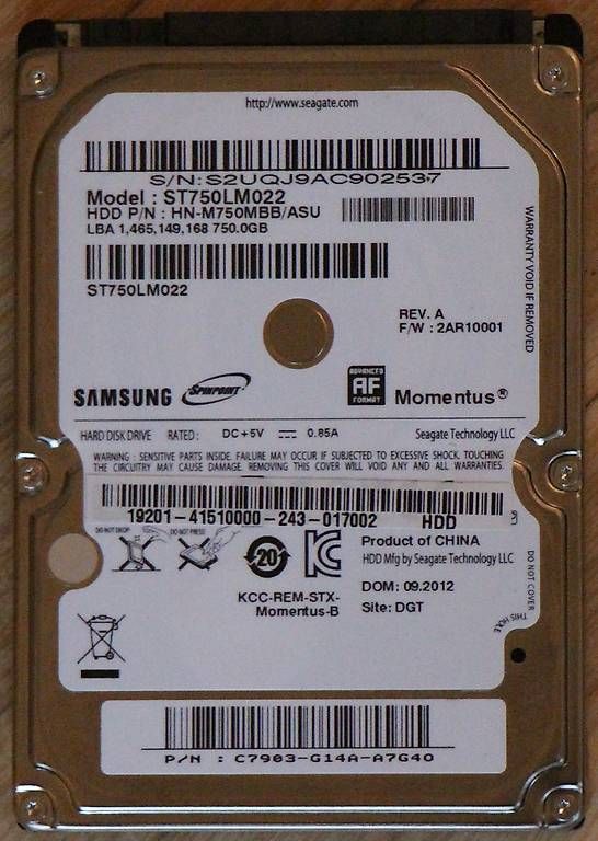 Samsung Harddisks: 750 GB Laufwerk – Gebraucht aus Rüdtligen von Vortigern 1